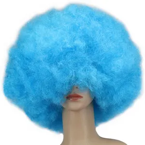 Cheap Black White Blue Rainbow Party Afro Wigs 70s 80s Disco Cosplay Synthetic Hair Fancy Dress Hippie Accessories