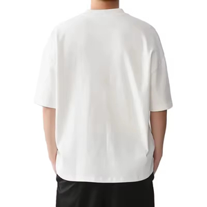 เสื้อยืดผู้ชายไซส์ใหญ่ คอเล็ก สไตล์อเมริกัน สตรีทแวร์ ผ้าคอตตอนหนา 320 กรัม ทรงสบาย ปักลาย - Product Image 2