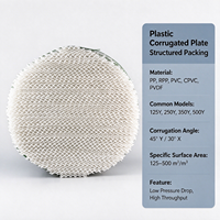 Plaque ondulée en plastique PP, emballage structuré 125Y à faible chute de pression, emballage pour distillation sous vide pour système de récupération de solvants