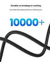 Câble USB PD60W 0,5M 1M 2M 3M Tresse en nylon Charge rapide Prise en charge max 3A