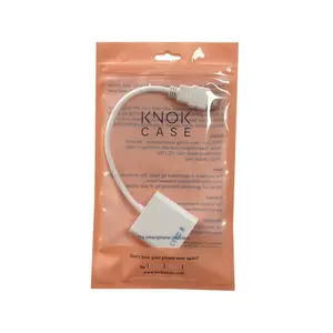 Custom Clear Zipper Bag Wire Line Packaging USB Cable Packing Phone Cases Plastic Mylar Bags