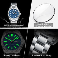 Reloj de Pulsera POEDAGAR 683 para Hombre, Clásico, de Acero Inoxidable, Resistente al Agua, Luminoso, con Fecha, Semana y Cuarzo, para Negocios