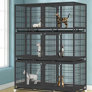 Fournitures pour animaux de compagnie Vente en gros de tuyaux galvanisés 3 couches ferme industrielle Cages d'élevage de lapins Cages pour animaux de compagnie Maisons