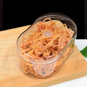 Boîte en plastique transparente de forme incurvée spéciale avec couvercle, flexible et de qualité alimentaire, pour le stockage et l'emballage de fruits secs, de collations, de desserts et de produits de boulangerie - Product Image 1