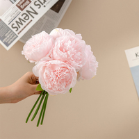 5 têtes artificielle pivoine bouquet soie pivoine Bouquet mariage Table de mariée pièce maîtresse fête décoration de la maison