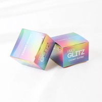 Fabrication à bas prix Petit fard à paupières en papier de carton Rose holographique Logo personnalisé Produit cosmétique Boîte de soins de la peau Emballage