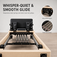 Reformers de Pilates en bois d'érable portables, durables et de haute qualité avec roues de transport pour studio de yoga et usage domestique
