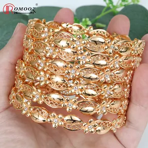 Zimas Custom Fashion Bracelets Copper 18K African Imitation Jewelry Wholesale Women Gold Plated Bangles