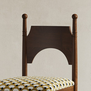 Chaise <span class=keywords><strong>de</strong></span> salle à manger classique en bois massif noir, dossier arqué, coussin en tissu vert, structure robuste pour <span class=keywords><strong>la</strong></span> maison, les restaurants et l'usage commercial - Product Image 5