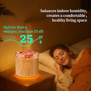 Hot Crystal Salt Stone Simulated Fire Humidifier USB <b>Essential</b> <b>Oil</b> <b>Diffuser</b> 3D Flame Aroma <b>Diffuser</b> with 7LED Light - Product Image 2