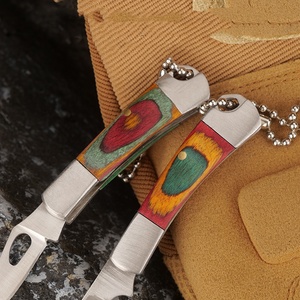 Mini Navaja Plegable EDC de Acero Inoxidable, Llavero con Navaja de Bolsillo Delgada para Mujer, Hoja de 2.5cm, Mango de Aleación de Aluminio y Madera, Promocional - Product Image 5