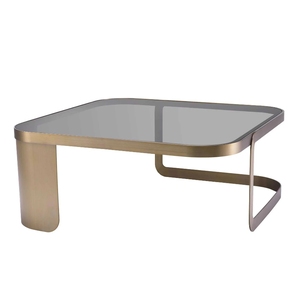 Table basse en verre au design moderne et populaire, base en acier inoxydable pour salon - Product Image 3