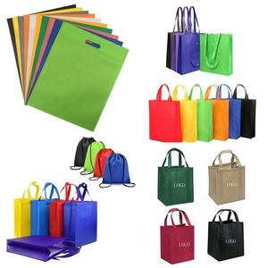 Sac de courses en tissu non tissé personnalisé de haute qualité avec logo, recyclable pour utilisation en supermarché - Product Image 1