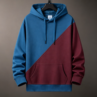 Sweat-shirts à capuche haut de gamme pour hommes, color block, personnalisés, coupe oversize, épaules tombantes, poche kangourou, style streetwear, OEM ODM