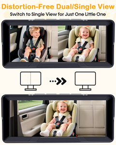 Cámara para Auto con Doble Visión Nocturna 1080P, Monitor Ajustable para Bebés en el Asiento Trasero, Pantalla Dividida de 6.9 Pulgadas, Vista en Tiempo <span class=keywords><strong>Real</strong></span> para 2 Niños - Product Image 3