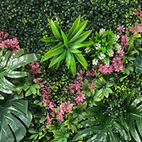 S-021 Penjualan Panas Dinding Tanaman Rumput Plastik Hijau 3D 1x1m Tanaman Rumput Hijau 3D Laris untuk Dekorasi Interior
