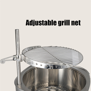 Brasero extérieur portable en acier inoxydable <span class=keywords><strong>pour</strong></span> bois, foyer sans fumée avec grille réglable en hauteur en acier inoxydable - Product Image 2