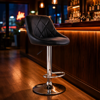 Chaise de bar rembourrée matelassée pivotante à 360° avec réglage en hauteur et repose-pieds pour café, pub et usage domestique