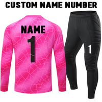 Ensemble de maillot de gardien de but personnalisé pour homme, col en V, manches longues, maillot de football professionnel, short, impression numérique pour entraînement de match, hiver