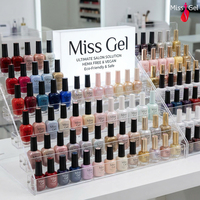Missgel 2026 HEMA Free 15ML Diamond Glitter Top Coat Gel Nail Polish 2 in 1 OEM HEMA&TPO Free Glitter Top Coat UV Gel Polish.