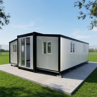 Nouvelle Conception Villa Conteneur Extensible en Acier 10/20/30/40 Pieds, Une ou Deux Chambres, Cuisine Moderne, Salon Extérieur