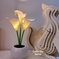 Hochzeitsdekorationen Calla-Lilie Künstliche Blumen Tischlampe Nachttischdeko Kleine Nachtleuchte Beste Freundin Geschenk Stimmungsbeleuchtung Ländliche Atmosphäre