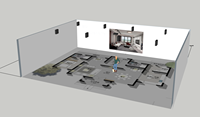 Visualisations en taille réelle de maisons numérisées avec projecteur laser DLP 10000 lumens, système de projection proportionnelle pour la conception de maisons