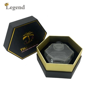 Coffret Cadeau Hexagonal <span class=keywords><strong>de</strong></span> Luxe Noir et Or, Boîte Rigide Vide avec Pot en Verre Hexagonal Transparent pour <span class=keywords><strong>Miel</strong></span>, <span class=keywords><strong>Dattes</strong></span>, Noix, Café, Logo Personnalisé - Product Image 3