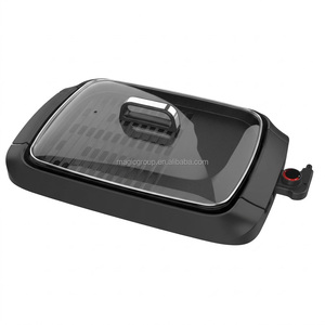 Parrilla Eléctrica sin Humo para Interiores con Tapa, 2000W, Antiadherente, con Protector contra Salpicaduras, Fabricante OEM - Product Image 1