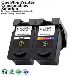 Para impresora cartucho de tinta, tinta de inyección de tinta remanufacturada PG 445 CL 446 PG-445 CL-446 445XL PG-445XL CL446 XL para Canon Pixma MG2540 MG2440
