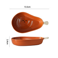 Plat à condiments créatif haut de gamme en céramique sous glaçure, motif dessin animé, compatible micro-ondes, pour sauce soja, vinaigre, sauces épicées