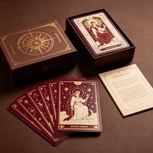 Baraja de Cartas del <span class=keywords><strong>Tarot</strong></span> Divinatorio Premium, Baraja de Oráculo con Diseño Personalizado, con Guía y Caja de Regalo - Product Image 3