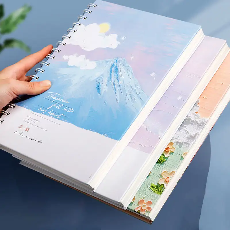 Custom Printed Creative Diary Spiral Eco Book Coil Notebook For Promotion Gift Office