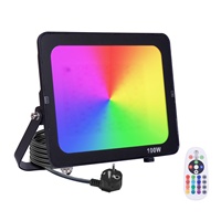 Nouveau projecteur LED RGB en stock UE 50W 100W à changement de couleur avec télécommande, étanche IP66, en aluminium, pour fêtes et spectacles DJ
