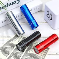 Lampe de poche pas chère, cadeau, mini lampe de poche à 9 LED, en alliage d'aluminium, lampe de poche portable, projecteur avec logo personnalisé