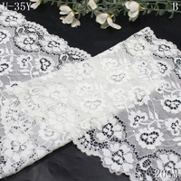Tissu en dentelle extensible à motif floral noir, 20 cm, bordure en dentelle élastique blanche pour soutien-gorge, culotte, lingerie féminine, sous-vêtements, fournisseur pour fabricants