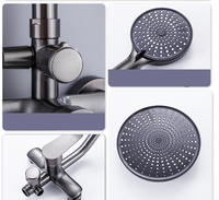 Nouvelle Conception Moderne – Panneaux de Douche en Cuivre Brossé Finition Laiton Gris – Accessoires de Salle de Bain à Jet Doux – Installation Facile