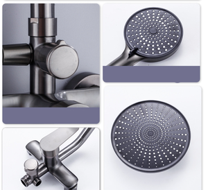 Nouvelle Conception Moderne – Panneaux de Douche en Cuivre Brossé Finition Laiton Gris – Accessoires de Salle de Bain à Jet Doux – <span class=keywords><strong>Installation</strong></span> Facile - Product Image 4