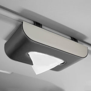 Organisateur de boîte à mouchoirs en cuir pour pare-soleil de voiture, pour une utilisation en voiture et à la maison - Product Image 1