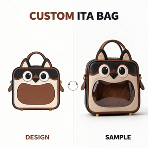 Mochila Ita Bag Personalizada, Bandolera de PU con Ventana Transparente de PVC, Diseño Kawaii Monster, Bolso para Exhibición de Pins, OEM ODM para Conveniones de Cosplay - Product Image 4
