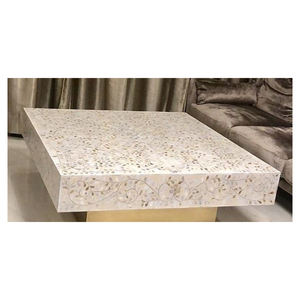 หินอ่อนแม่ของมุกหินฝังดอกไม้ศิลปะตารางด้านบน - Product Image 1