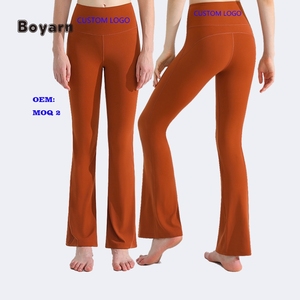 Pantalones De Campana Anti-bactérien Séchage Rapide Élastique Slim Leggings Running Exercice Bell-bottom Fitness Pantalon à Séchage Rapide - Product Image 1