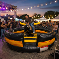 Taureau mécanique de rodéo avec anneau de sécurité gonflable, jeu d'équitation gonflable en PVC pour événements et locations commerciales