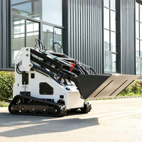 Pengiriman Gratis Powston Mini Skid Steer Loader dengan Track dan Bucket Compact Utility Loader Disetujui EPA