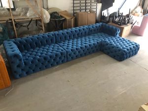 उच्च गुणवत्ता क्लासिक शैली यू आकार customsized अनुभागीय सोफे गुच्छेदार मखमल chesterfield सोफे के लिए बिक्री - Product Image 5