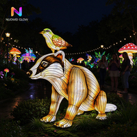 Installations lumineuses en fer en forme d'animaux sur le thème de la forêt - Durables, imperméables, pour la décoration de visites nocturnes en extérieur, personnalisables