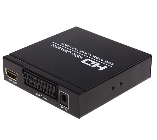 Hot Selling Scart/ Hdmi to Hdmi Video Converter Box 1080p Scaler 3.5mm & Coaxial Audio Out
