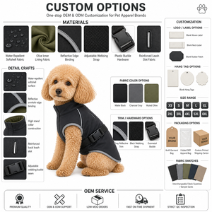 Chaleco impermeable para perro con tira reflectante, hebilla ajustable, sin mangas, ropa para mascotas, cuello alto, a prueba de viento y cálido. - Product Image 3
