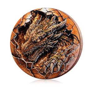 Moneda Personalizada de 5 Onzas, .999 Cobre Puro, Serie Dragón de <span class=keywords><strong>Roca</strong></span> Agrietada, Relieve 3D, Impresión UV a Color, 5oz - Product Image 3