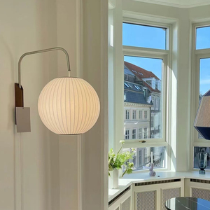 DAQIU stile giapponese lungo <span class=keywords><strong>braccio</strong></span> da parete luce di seta lanterna Vintage camera da letto <span class=keywords><strong>lampada</strong></span> da comodino <span class=keywords><strong>lampada</strong></span> <span class=keywords><strong>a</strong></span> bolle per uso interno - Product Image 4